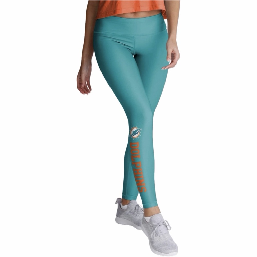 NFL Miami Dolphins Wordmark Leggings M | Summer Game Day Athleisure